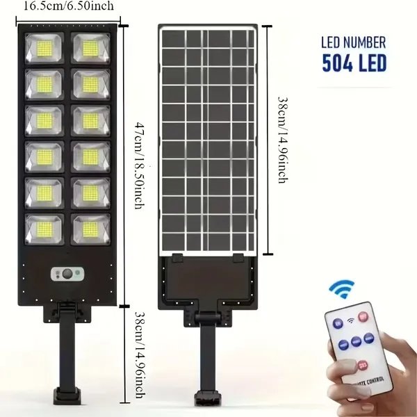 80000LM 8500K LED Solar Street Light 800W Commercial Oudoor Lights Outdoor Waterproof Hight Brightness LED, Dusk To Dawn Solar Street LightsRoad Area Lamp For Yard, Deck, Garden - Image 4